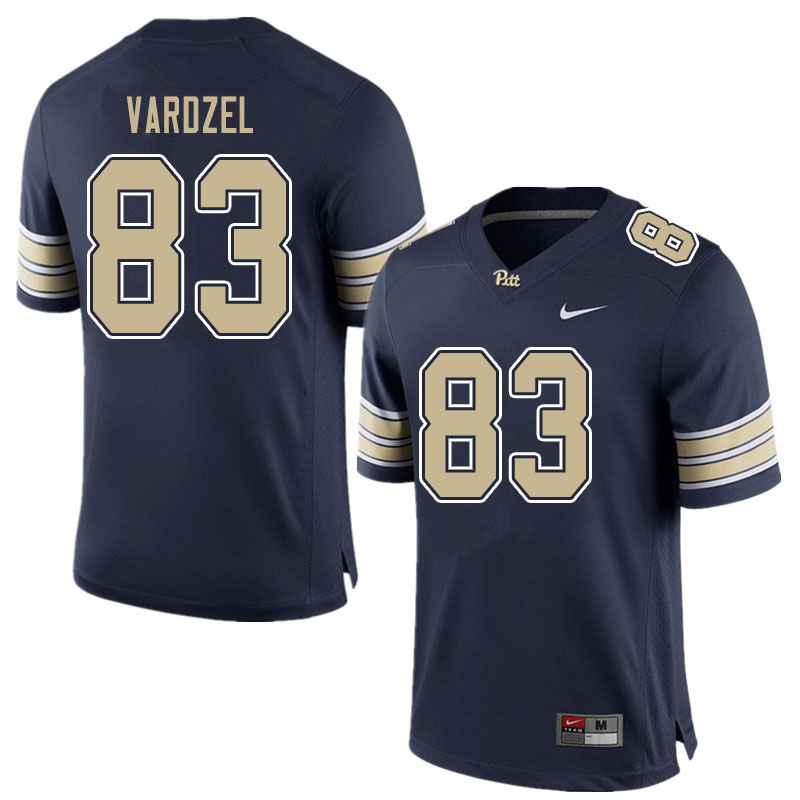 Men #83 John Vardzel Pitt Panthers College Football Jerseys Sale-Blue